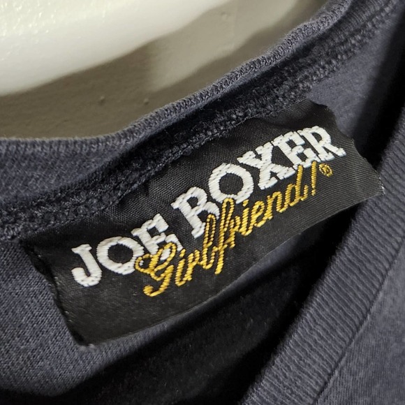 Vintage Joe Boxer Girlfiend Babydoll Tee Shirt Tshirt VTG 90s Smiley Face V Neck - Picture 6 of 6